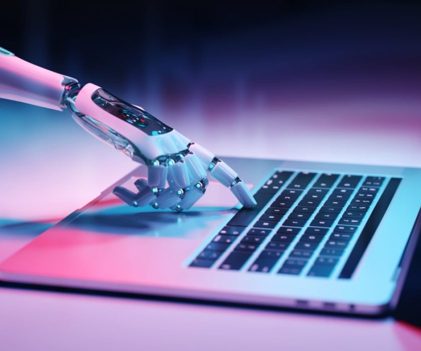 ai automation typing on keyboard