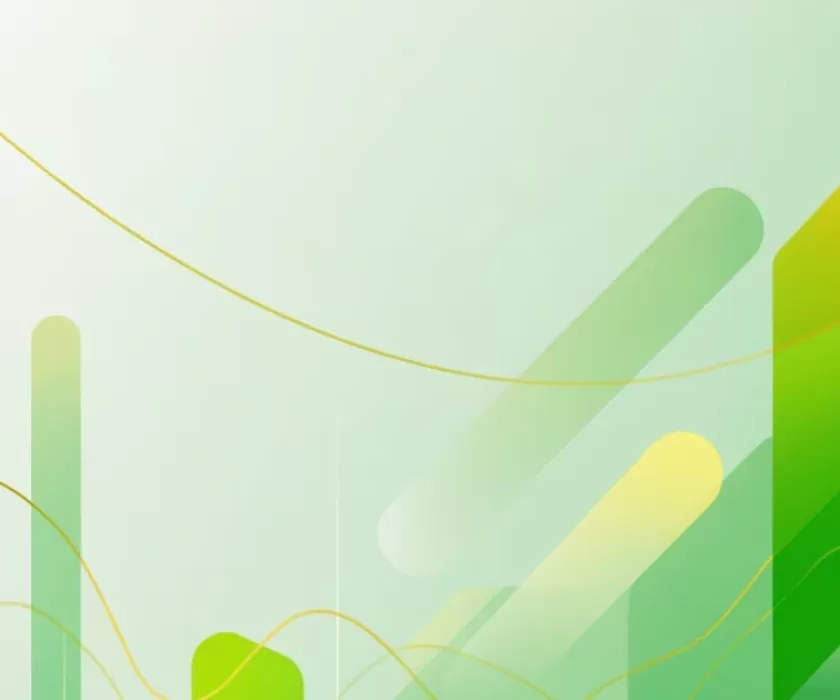 abstract green and gold background representing AI for small business growth