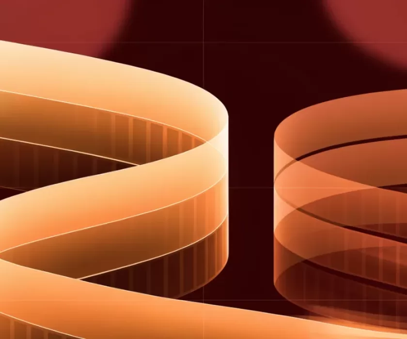 abstract amber and red background representing AI video generation for business