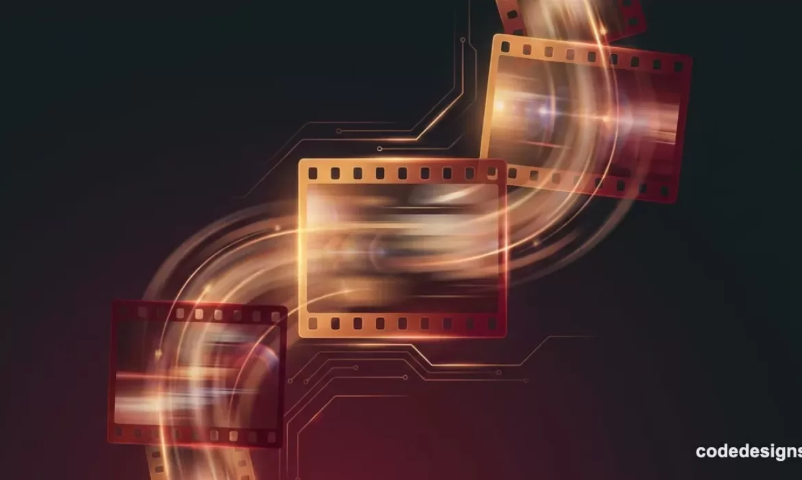 Abstract amber and red illustration representing AI video tools 2026
