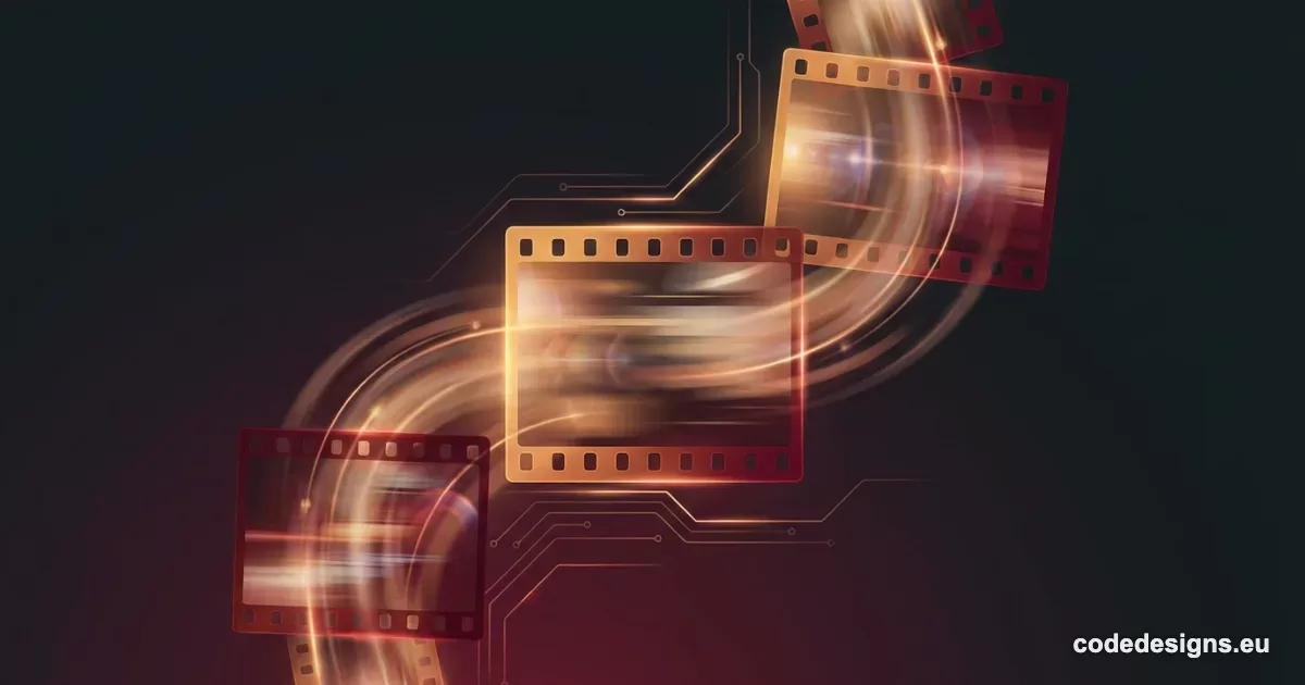 Abstract amber and red illustration representing AI video tools 2026
