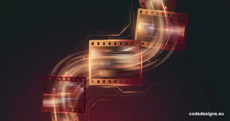 Abstract amber and red illustration representing AI video tools 2026