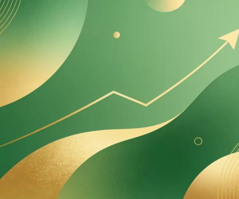 Abstract green and gold background representing Canva Grow 2.0 business growth tools
