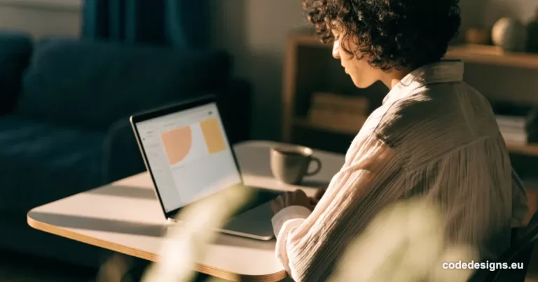 Small business owner using Claude Docs and Slides AI tools on a laptop