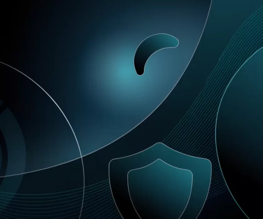 Abstract dark teal cybersecurity themed background representing Claude Fable 5 AI model