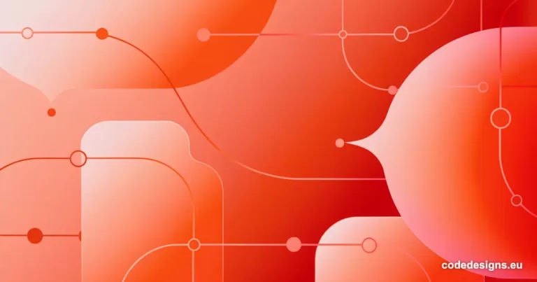 Abstract orange and red illustration representing social media management in Cyprus
