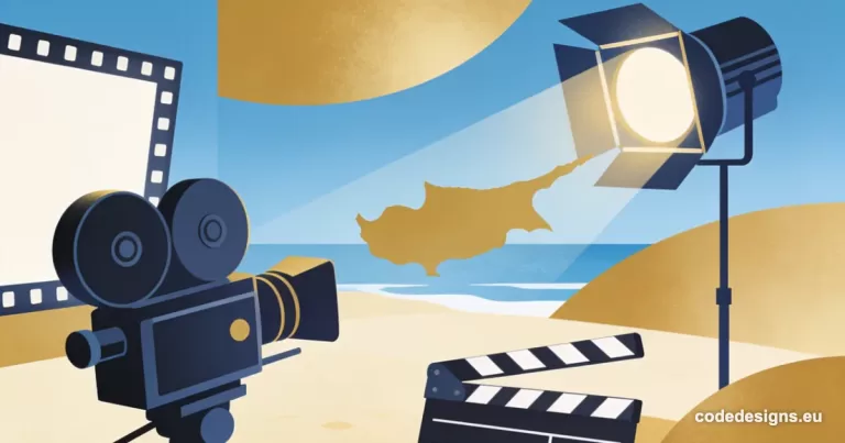 Abstract illustration representing professional video production in Cyprus