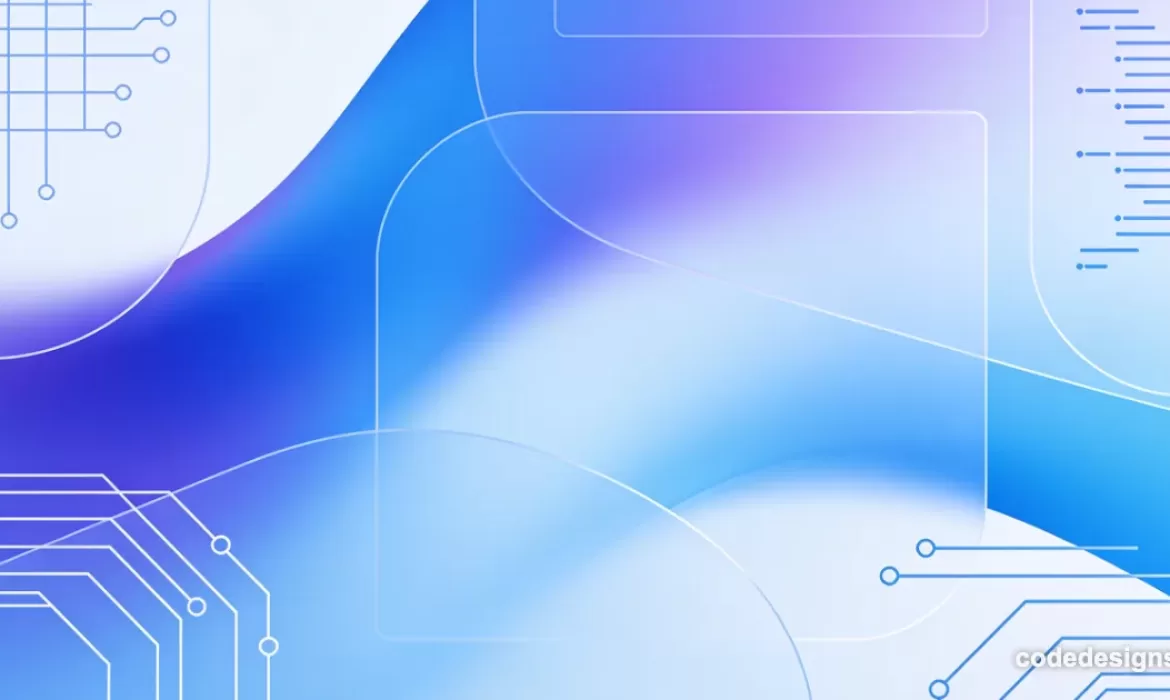 Abstract blue and purple background illustration representing the Zod Compiler build tool for faster web validation
