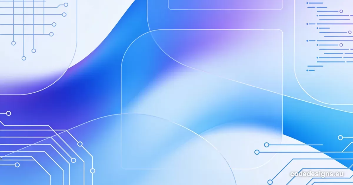 Abstract blue and purple background illustration representing the Zod Compiler build tool for faster web validation